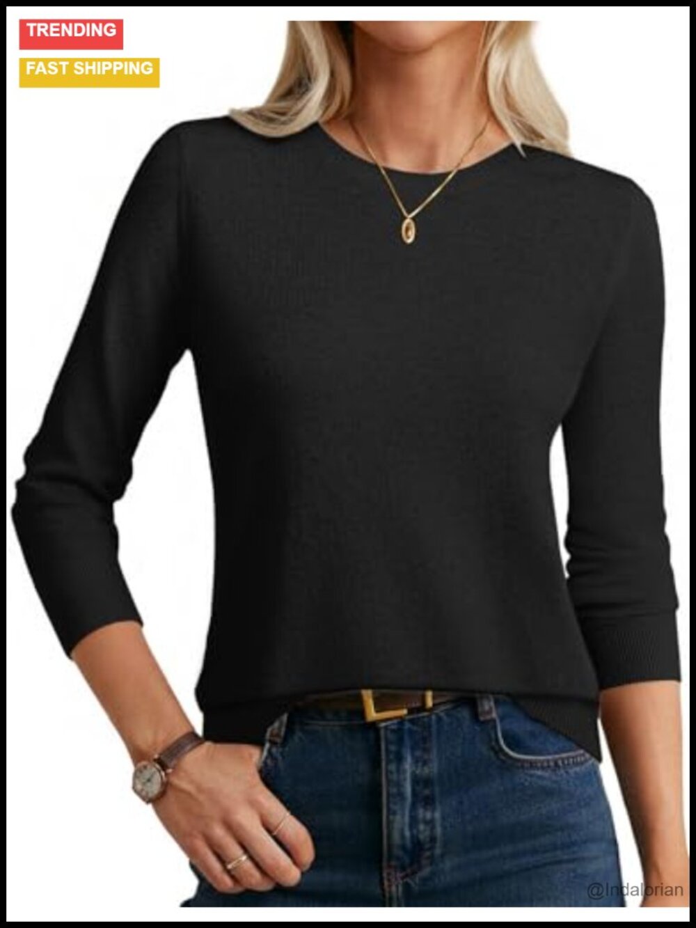 Merino Wool Cashmere Pullover Sweater Lightweight Fitted Cozy
